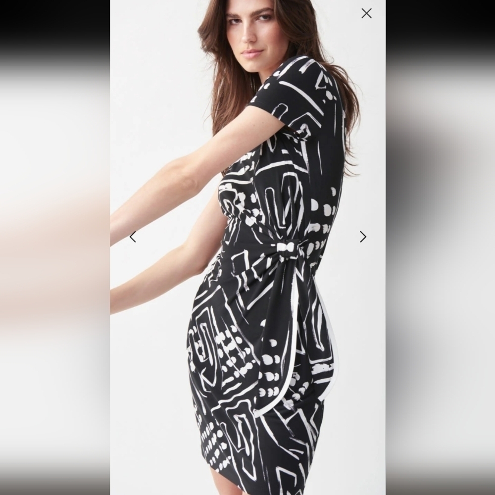 Joseph Ribkoff Black/ Vanilla Dress Style 221227 Size 6 - Picture 4 of 11